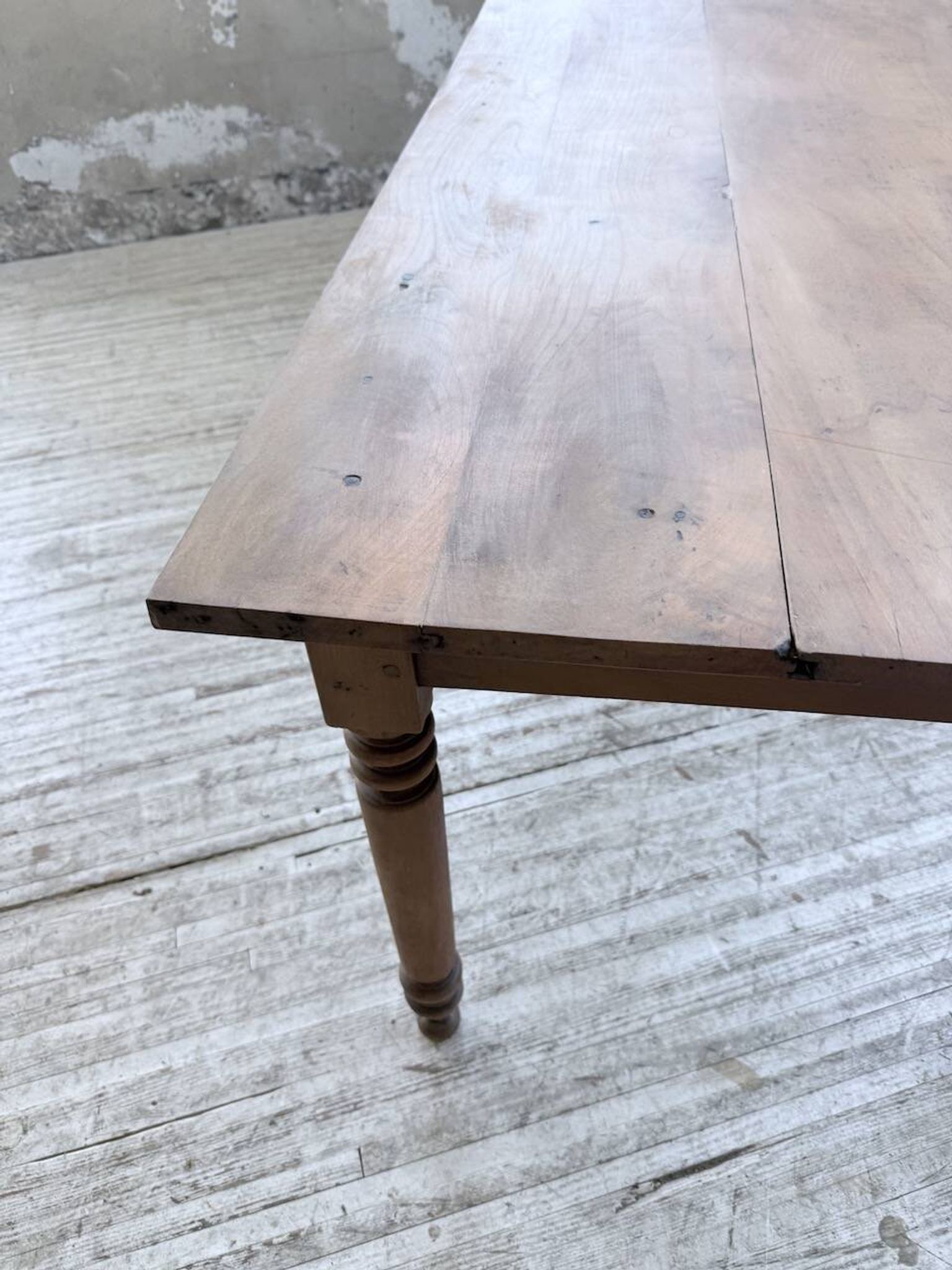 Bistro farmhouse table cherry wood turned legs 180cm