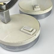 Lampes de bureau blanches du milieu du siècle, années 1960, ensemble de 2