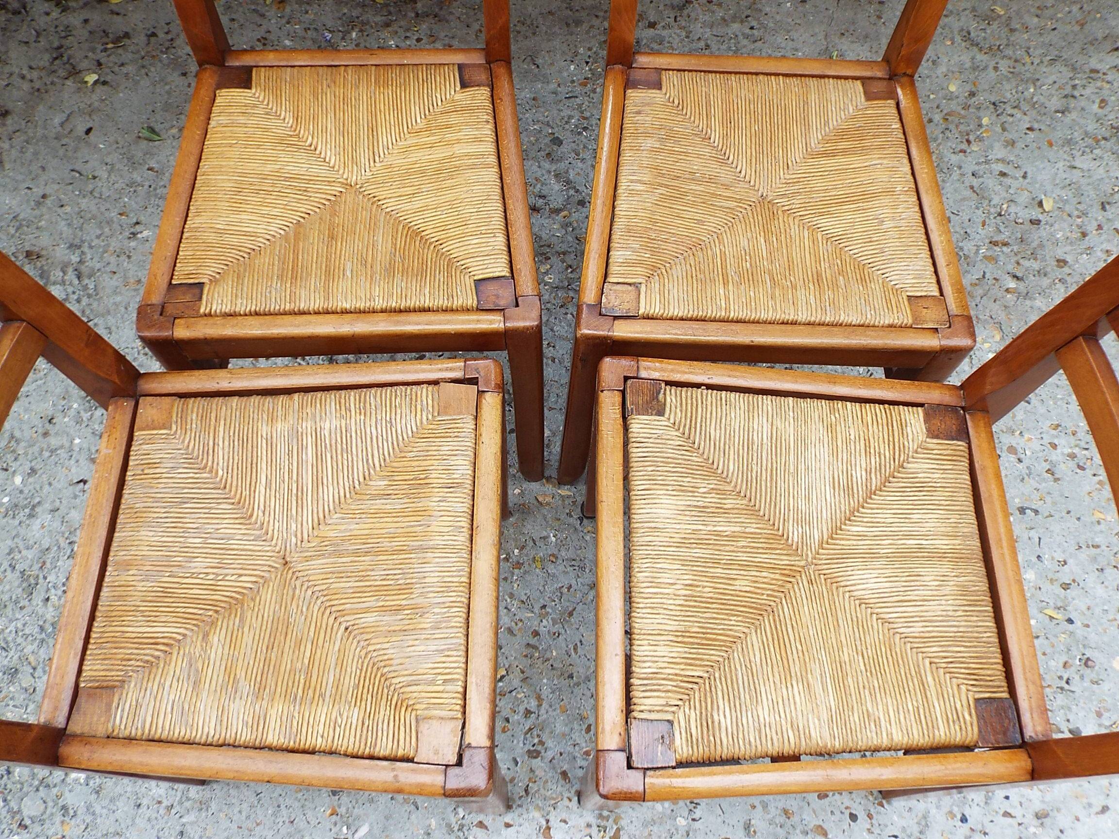 4 straw chairs