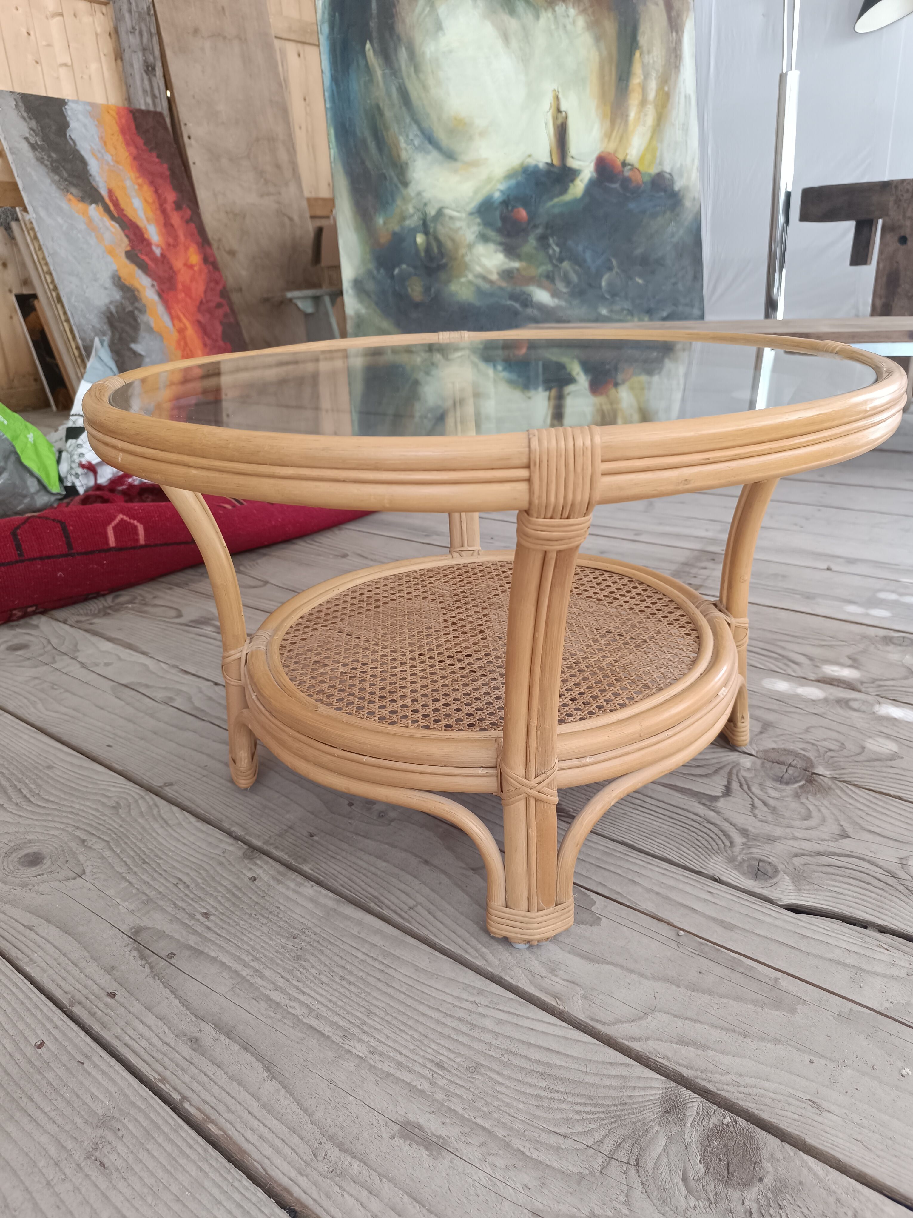 Rattan coffee table