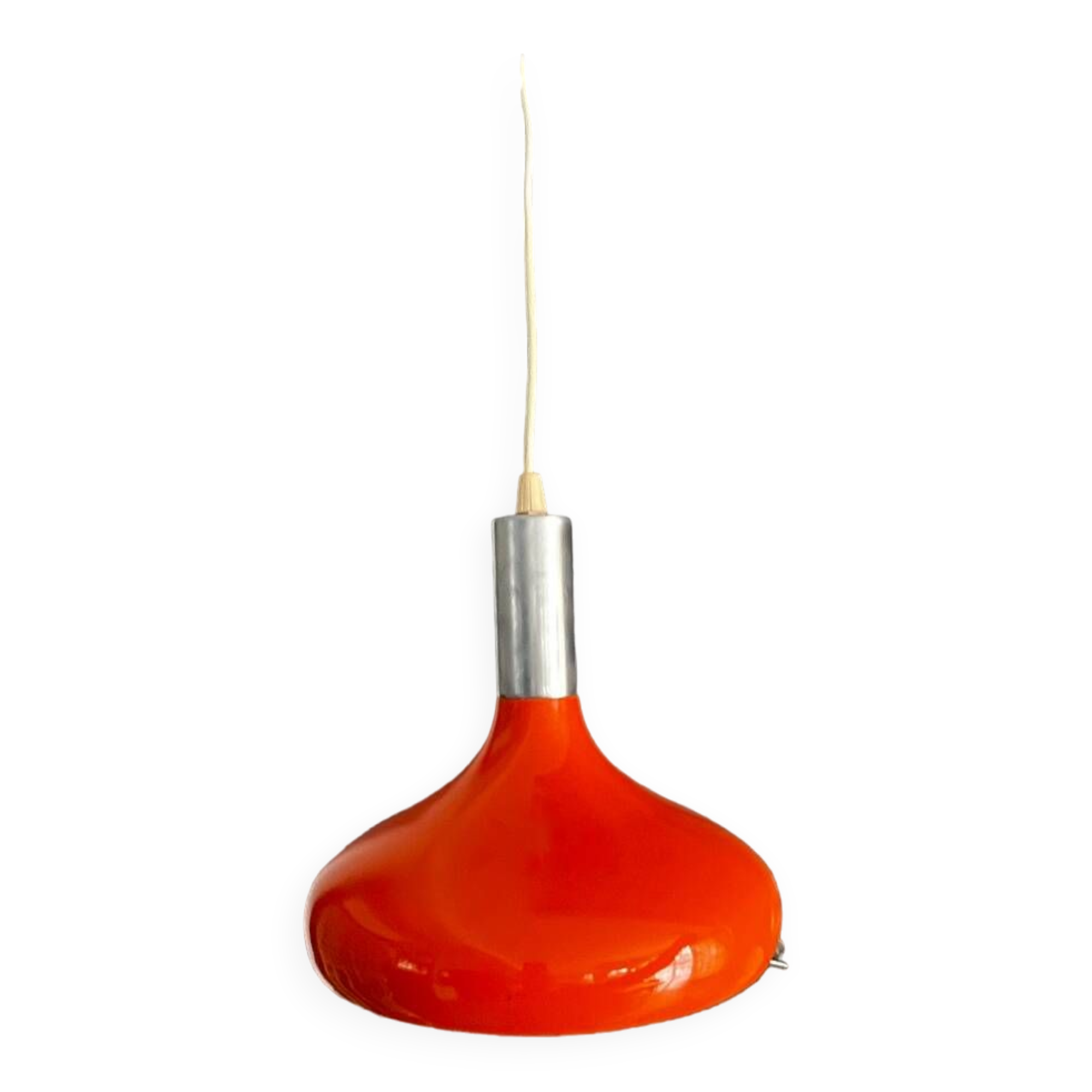 Space age orange 70s pendant light