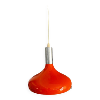 Space age orange 70s pendant light