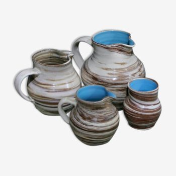 Lot de 4 céramiques assorties pichets et vase