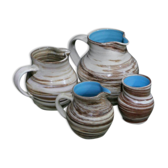 Lot of 4 ceramics assorted pitchers and vase