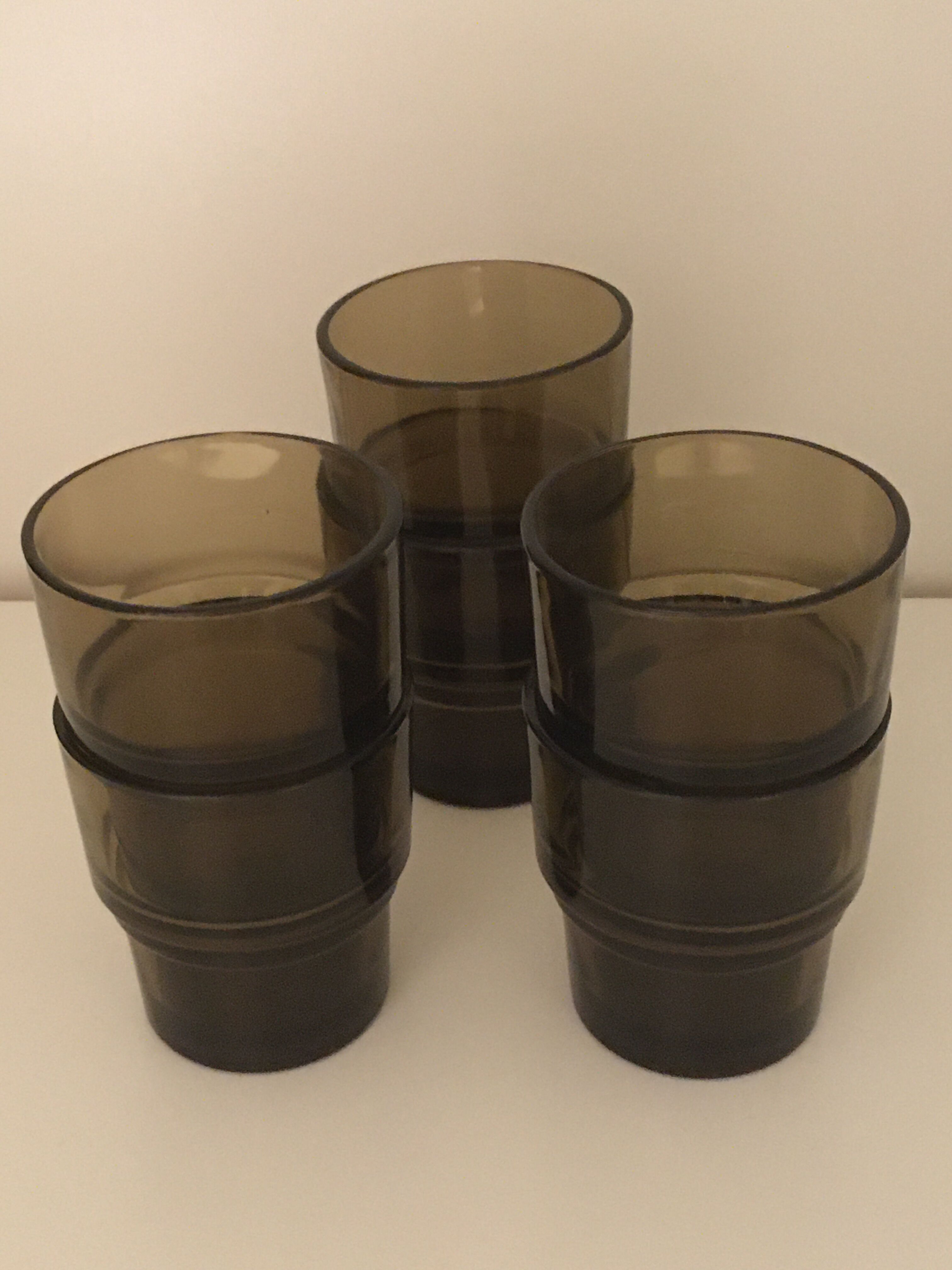 Lot 6 glasses stacking 70s