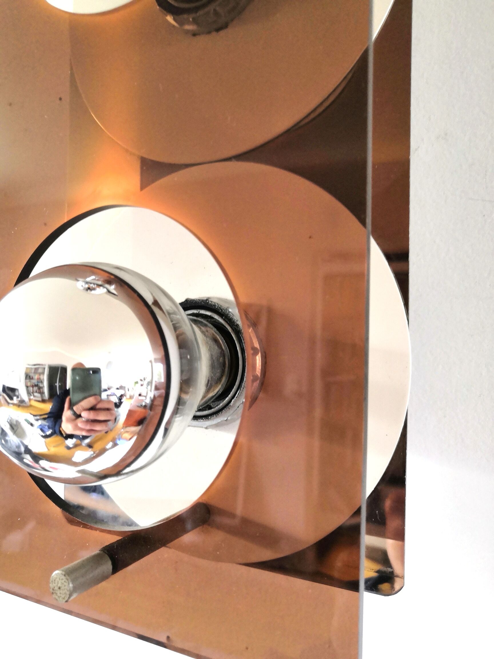 Double "disco" wall lamp by Jocelyne Trocmé for Oxar design 70s