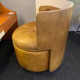 POLTRUNA 70's leather boudoir armchair