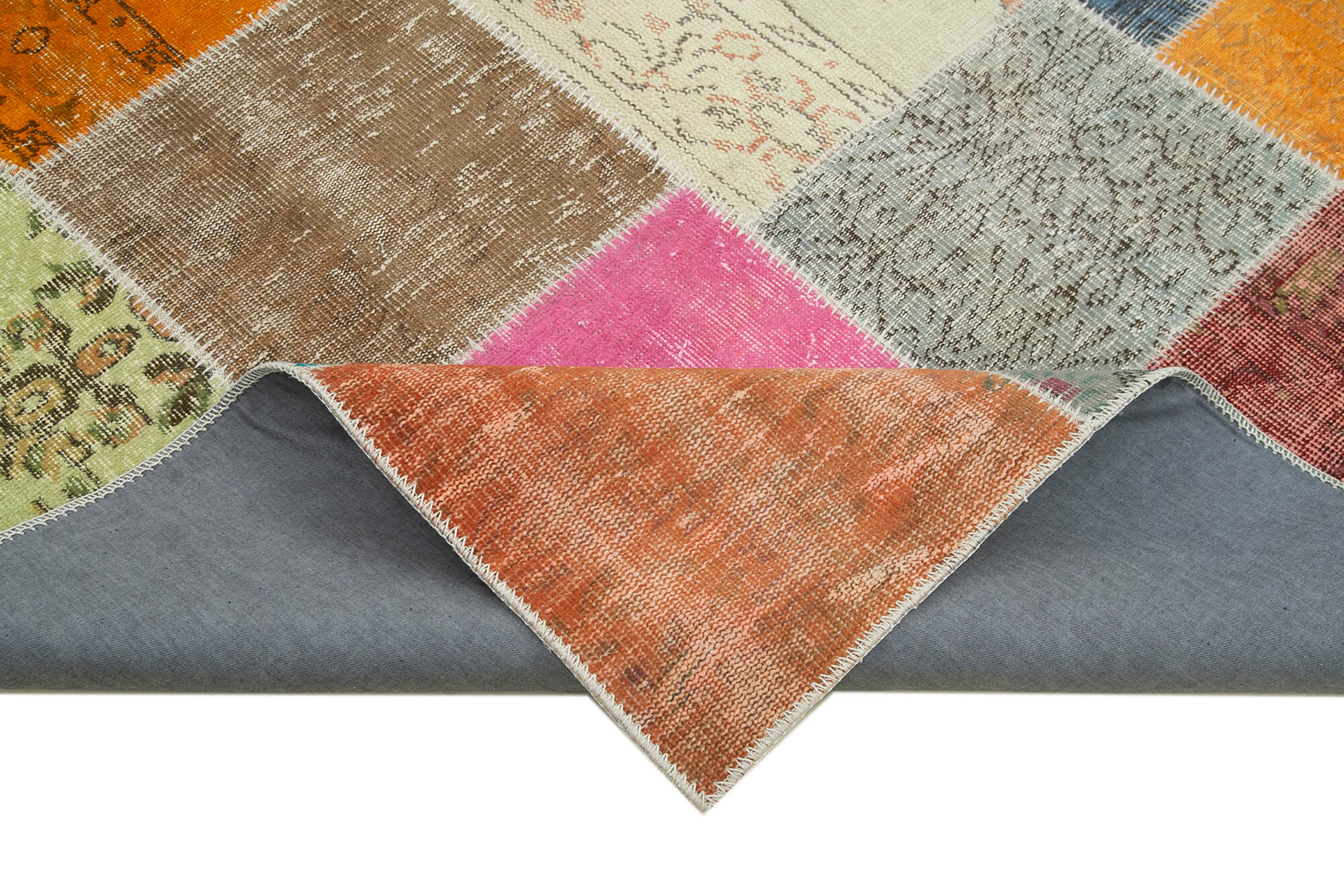 Handmade Oriental Contemporary 205 cm x 300 cm Multicolor Patchwork Carpet