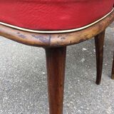 4 vintage mid-century Scandinavian chairs the curved wood of the 1950 Vosges