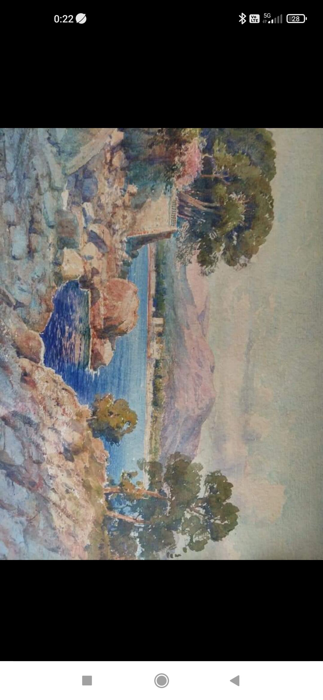Watercolor painting of a view of Cap d'Ail by Émile Gauffriaud