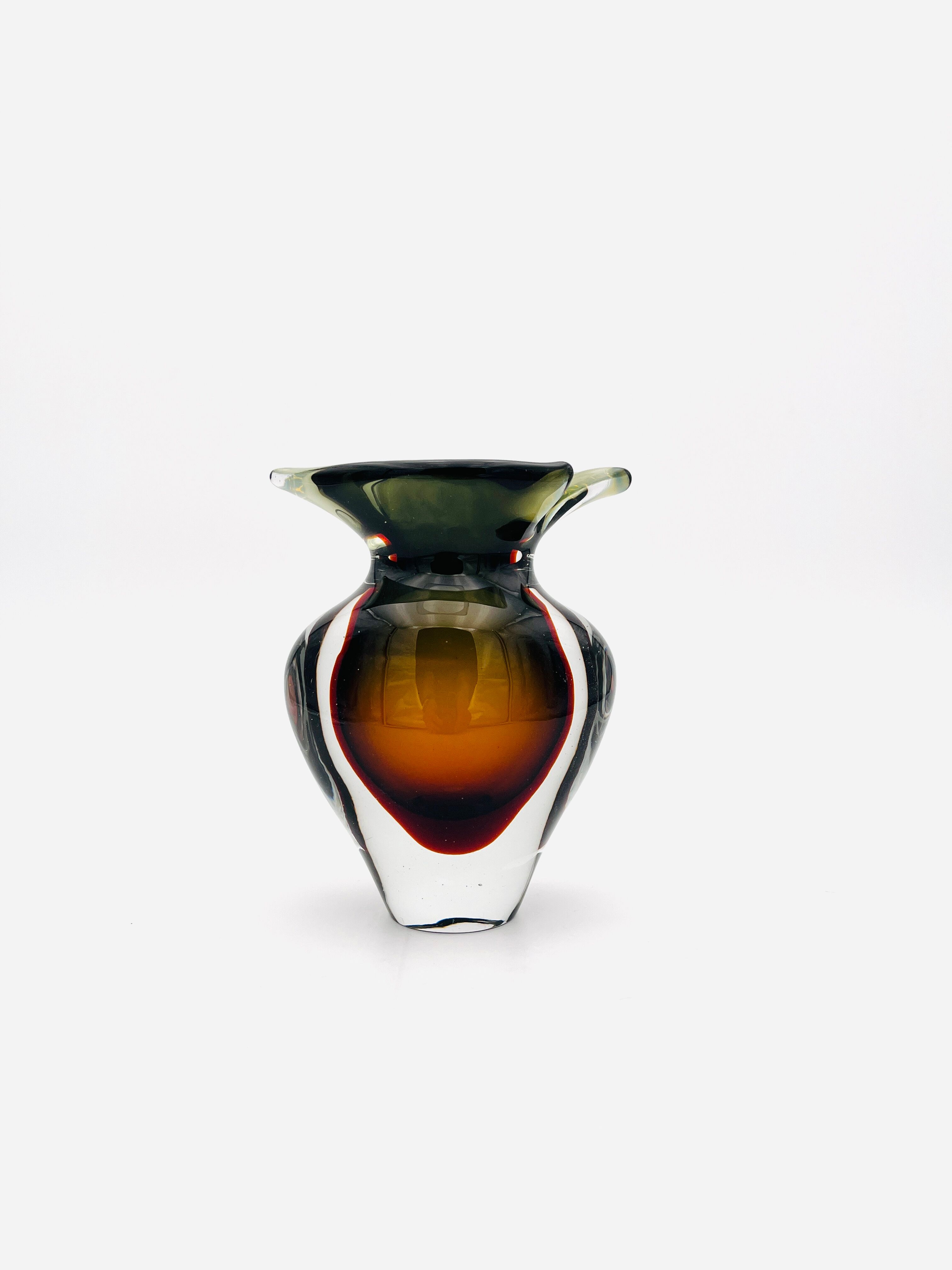 Murano Sommerso vase by Flavio Poli for Seguso 1960