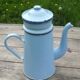 Blue enamel coffee pot