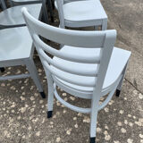 Set of 18 gray bistro chairs
