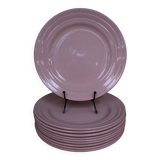 10 powder pink flat plates St Amand France
