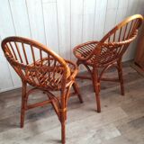 Deux chaises en rotin