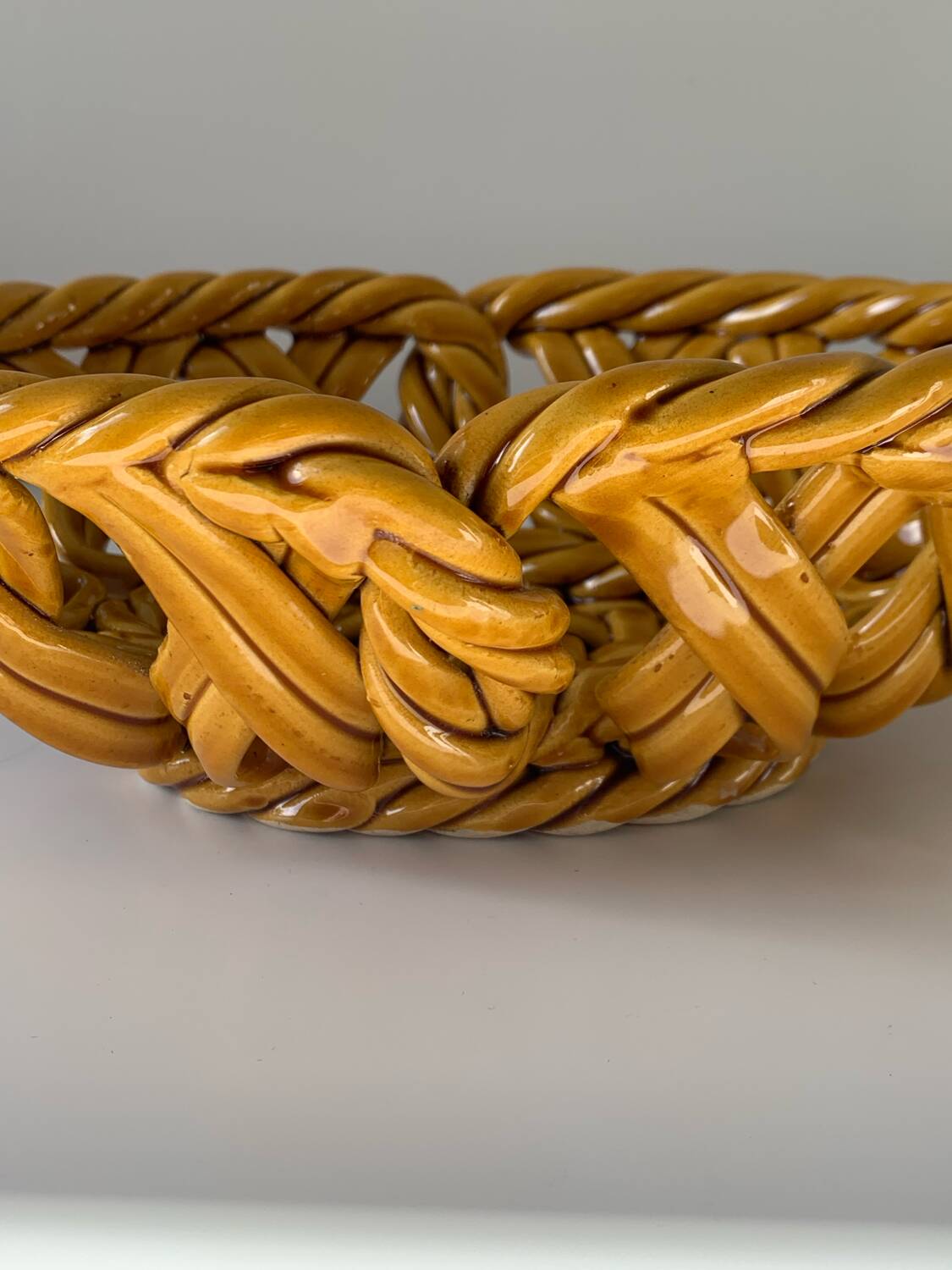 Woven ceramic basket