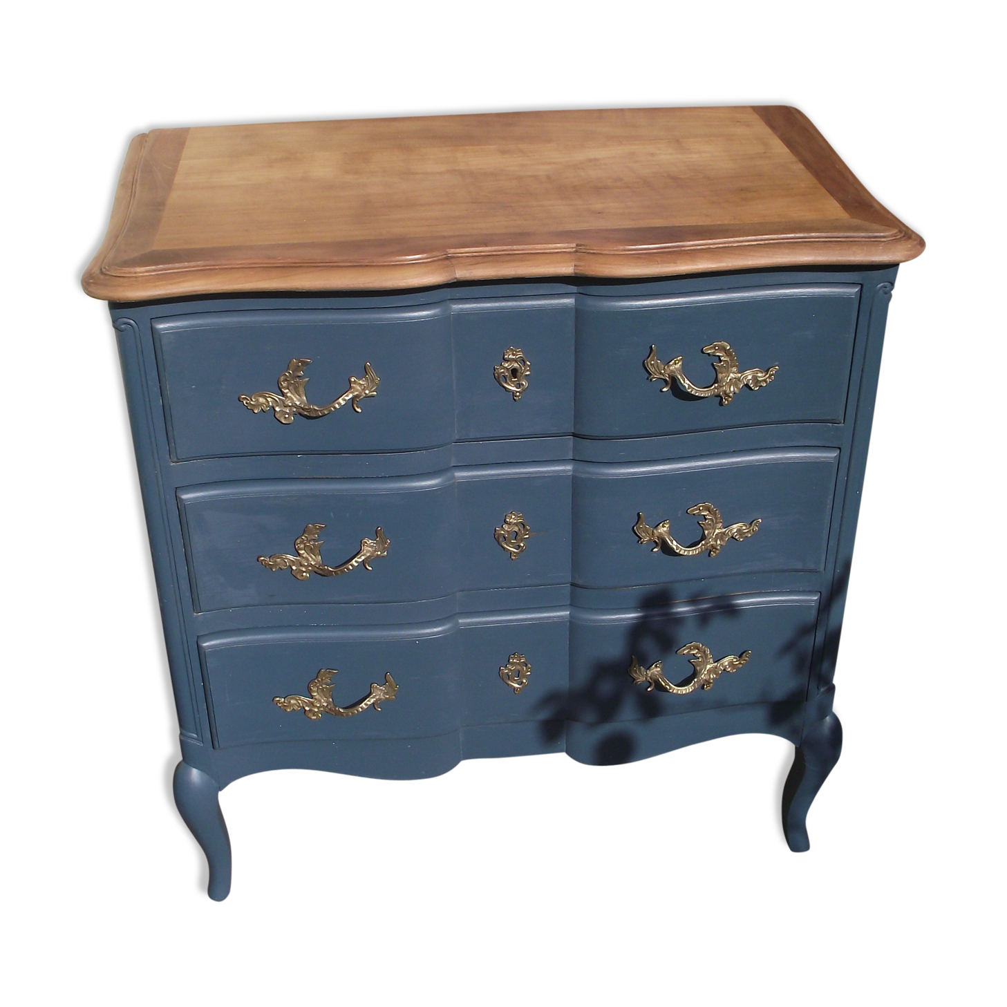 Louis XV-style chest of drawers  in solid cherry.