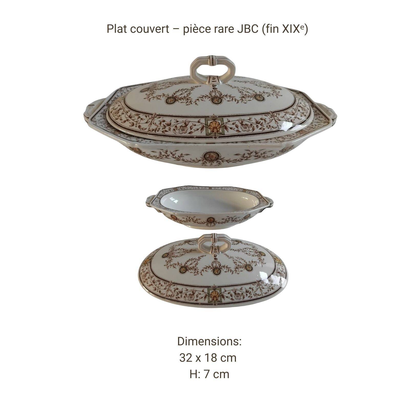 Old JBC service (Chedeville) – 84 pieces – French faience, late 19th century