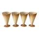 Ensemble de 4 coupes à dessert en forme de cornet de glace italienne, vers 1980.