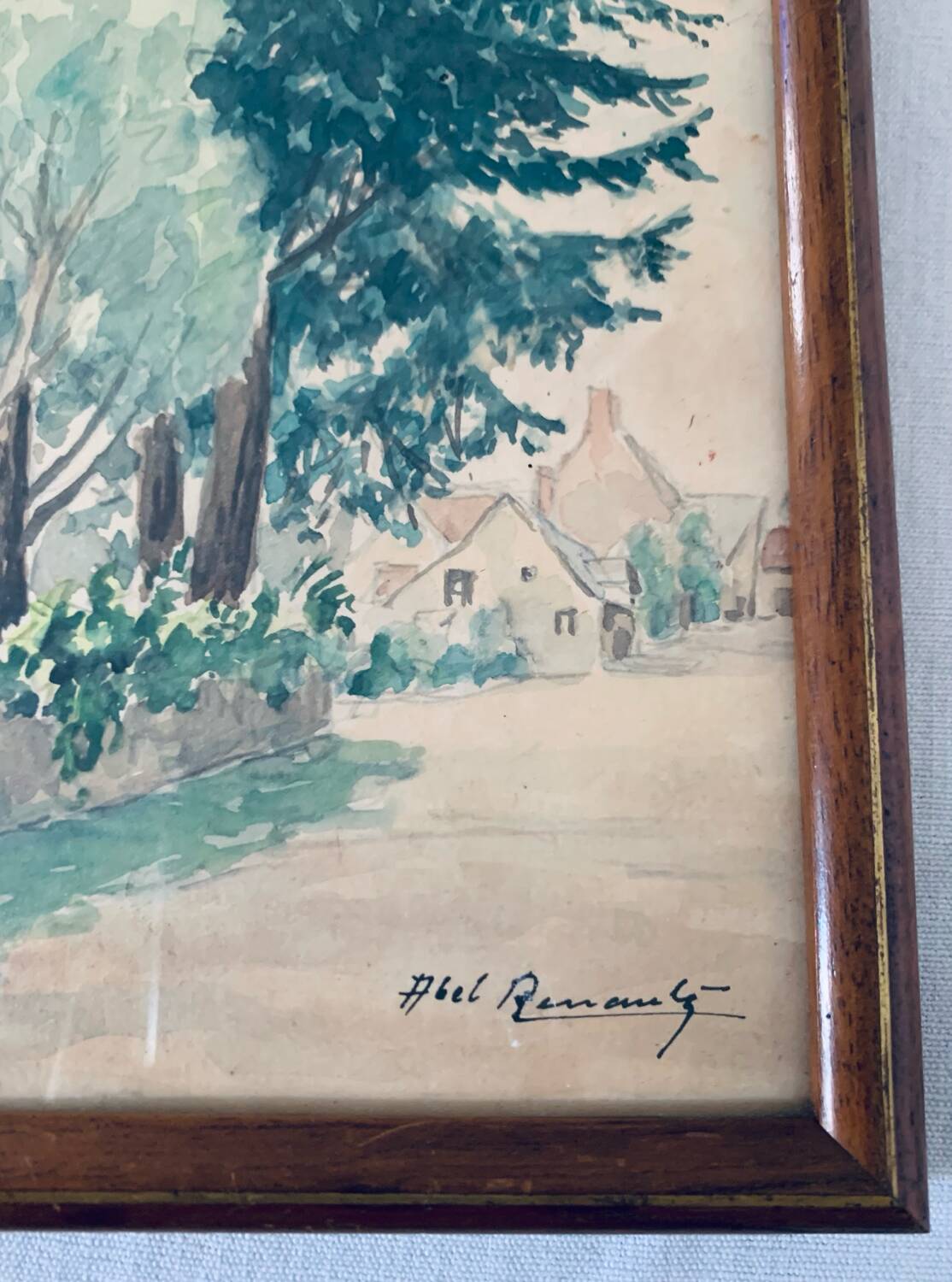Abel renault (1903-1991) old painting le bois vintage