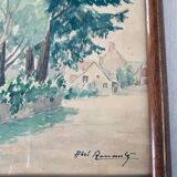 Abel renault (1903-1991) ancien tableau peinture le bois vintage