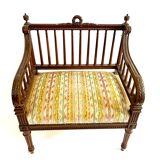 Old Louis XVI style armchair with wide seat