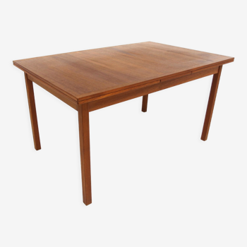 Table de salle à manger scandinave "portefeuille" en teck, Hugo Troeds, Suède, 1960