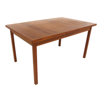 Table de salle à manger scandinave "portefeuille" en teck, Hugo Troeds, Suède, 1960