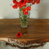 Louis XV style console living room table in walnut