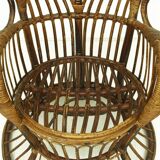 Vintage wicker lounge chair, italian 1950s