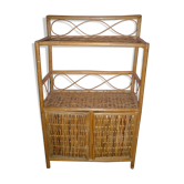2-shelf, 2-door 1970/80 rattan furniture