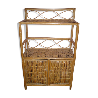 2-shelf, 2-door 1970/80 rattan furniture