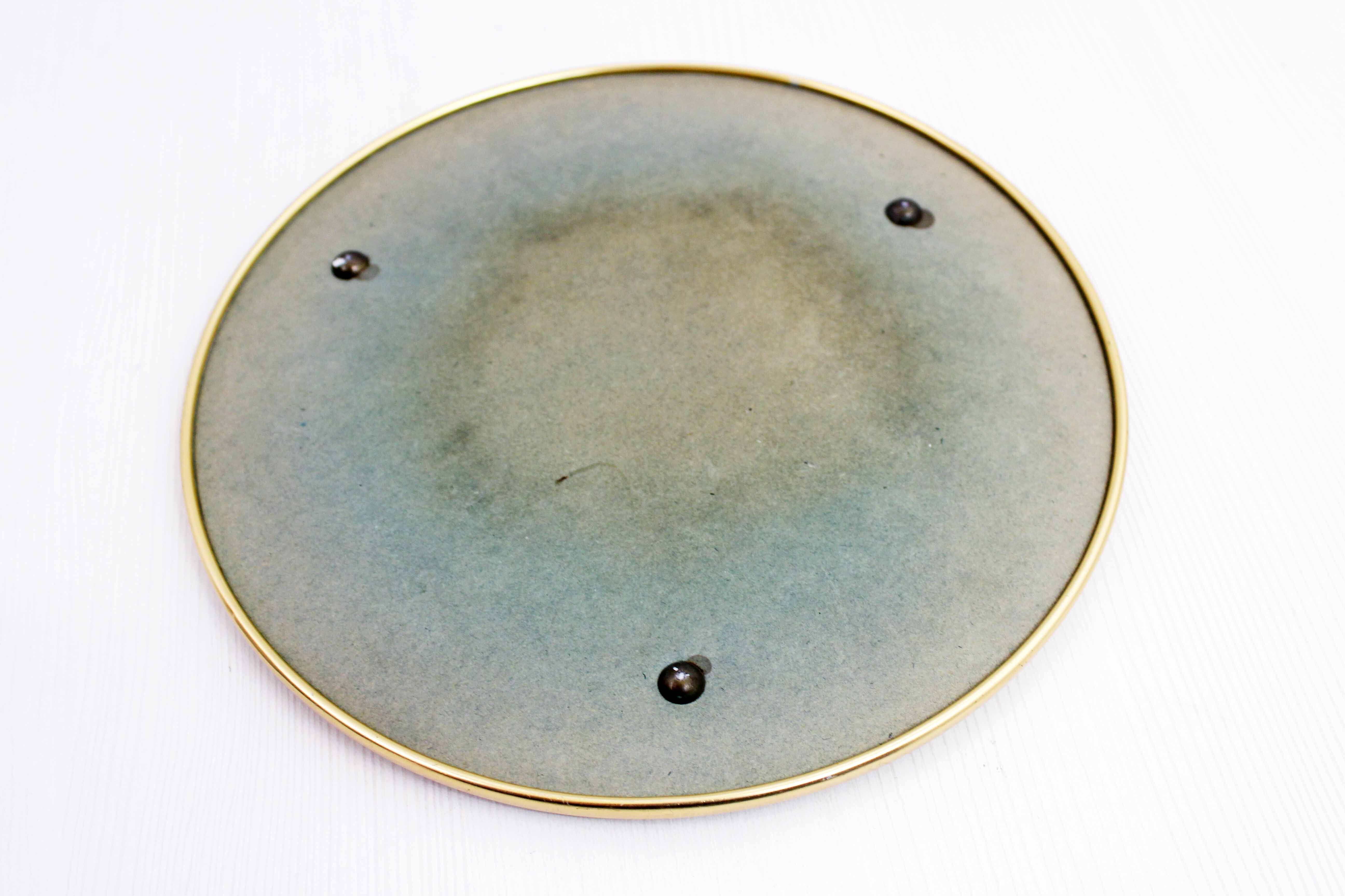 Round brass mirror top
