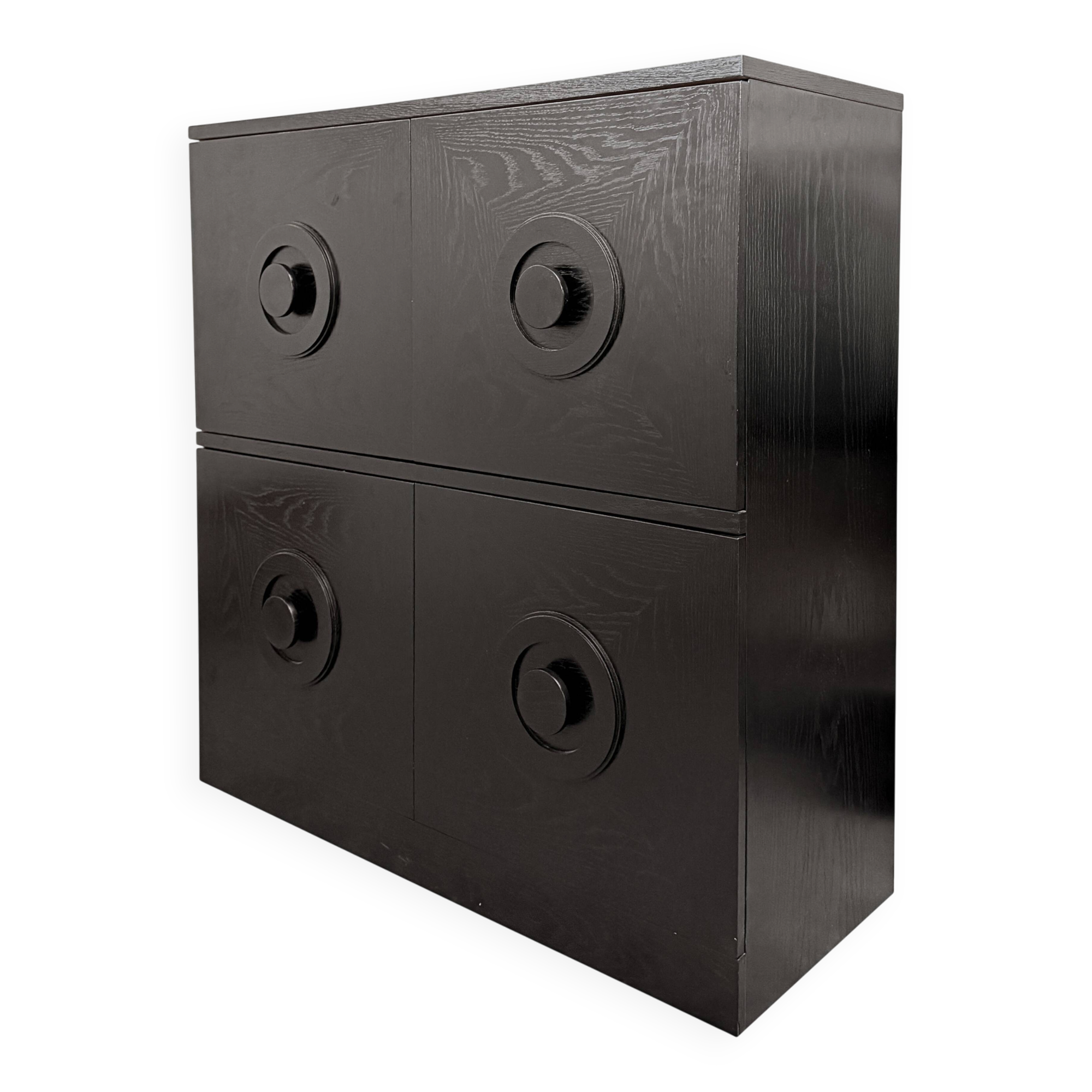 Graphical Defour black cabinet, 1970s.