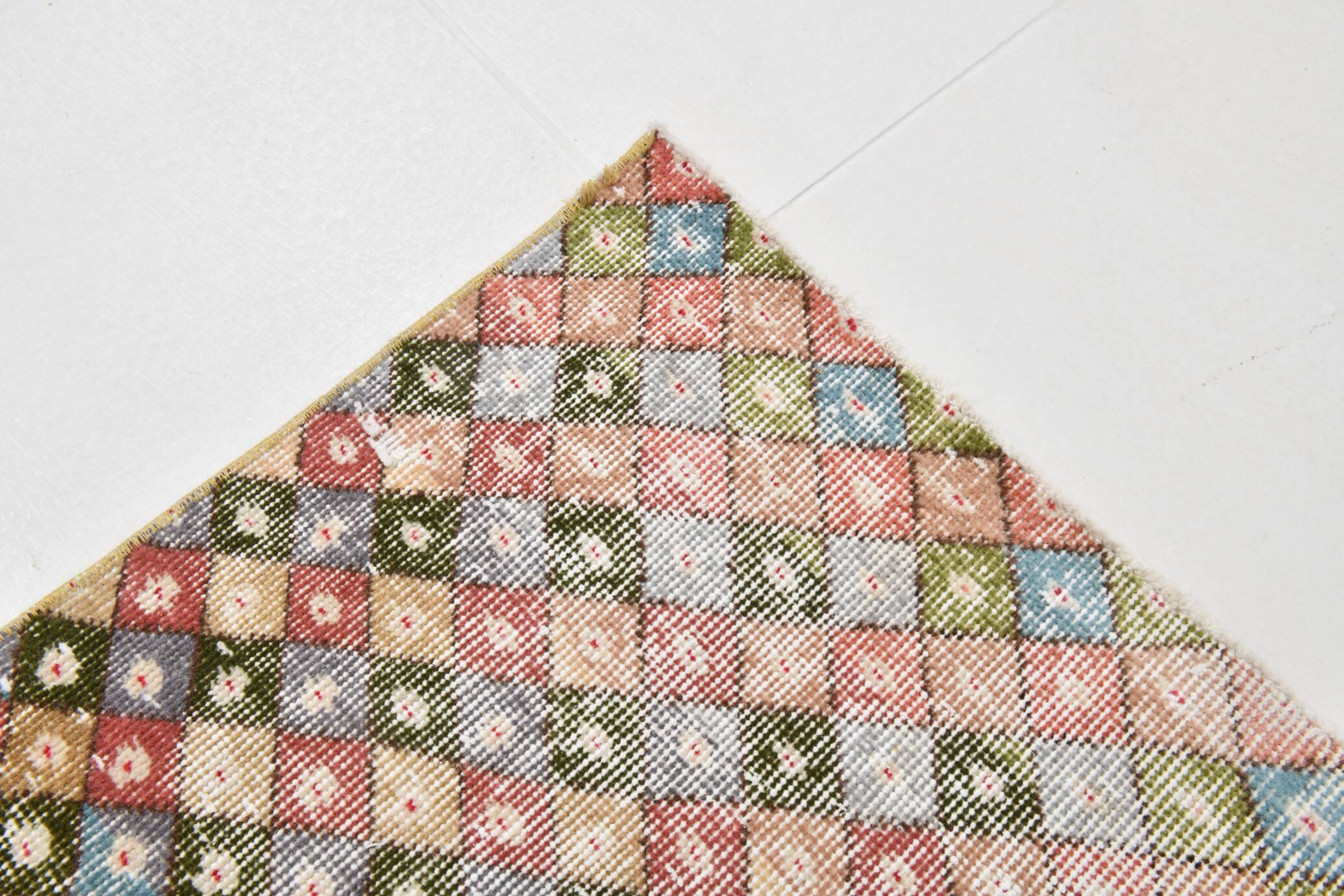 4x6 Vintage Geometric Style Multicolor Vintage Rug, 124x165Cm