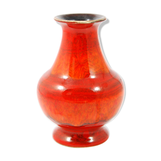 Vase en céramique rouge 6614 Bay Keramik, Allemagne des années 70