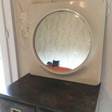 Space age mirror and its 2 luminous side lights