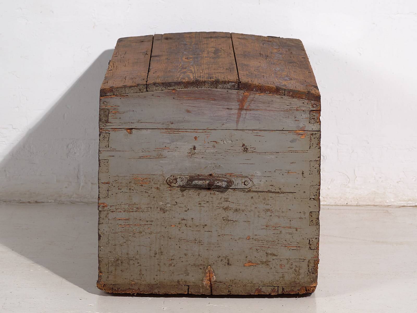 Antique silver-grey solid wood chest (circa 1920) #20