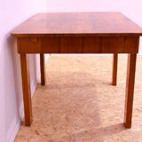 Walnut adjustable dining table, 1930s, Czechoslovakia
