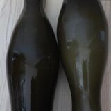 Pair of vases made of new taupe glass