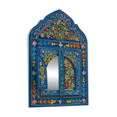 Mirror with painted wooden frame