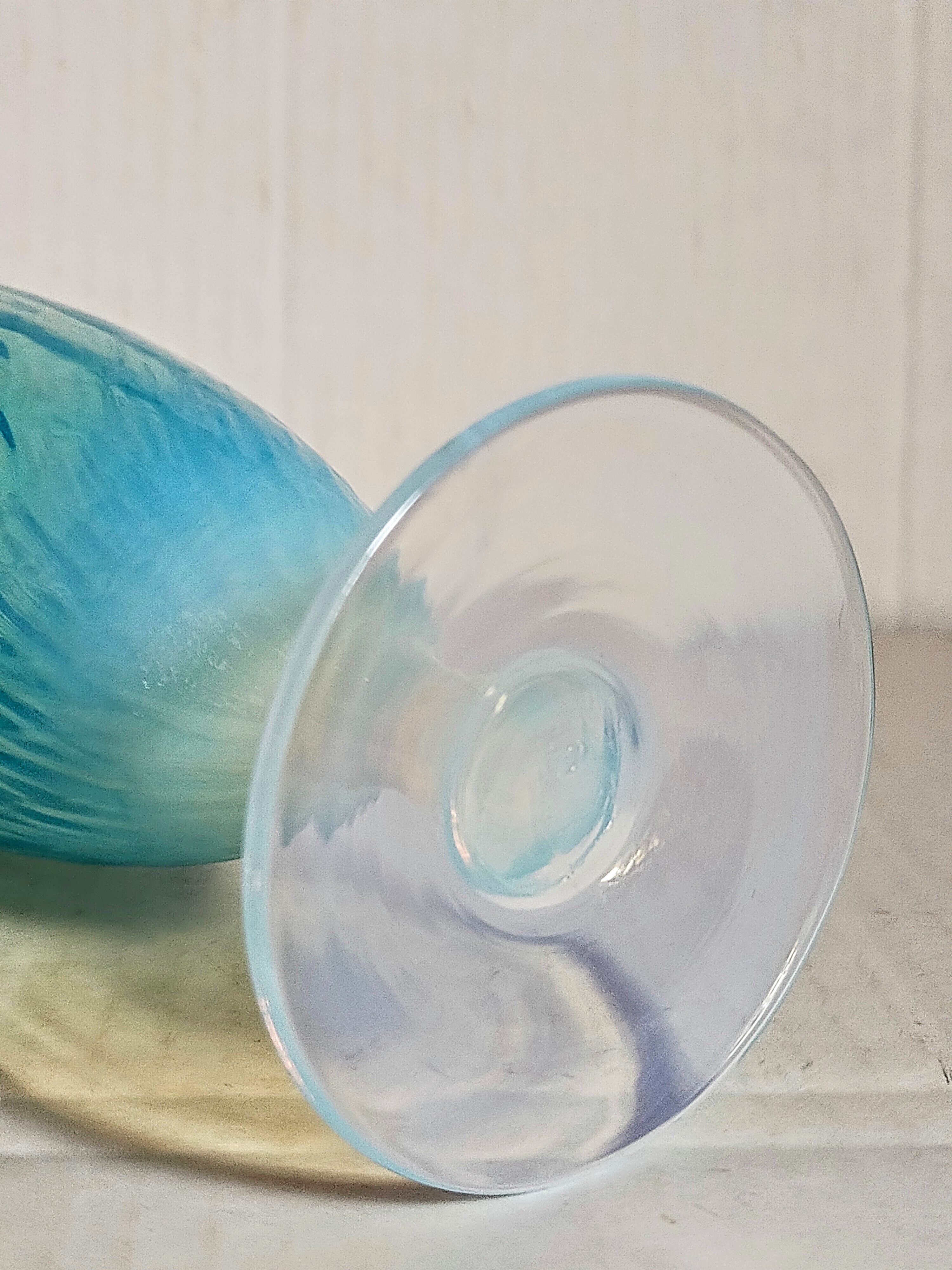 Duo of vintage blown glass soliflores vases