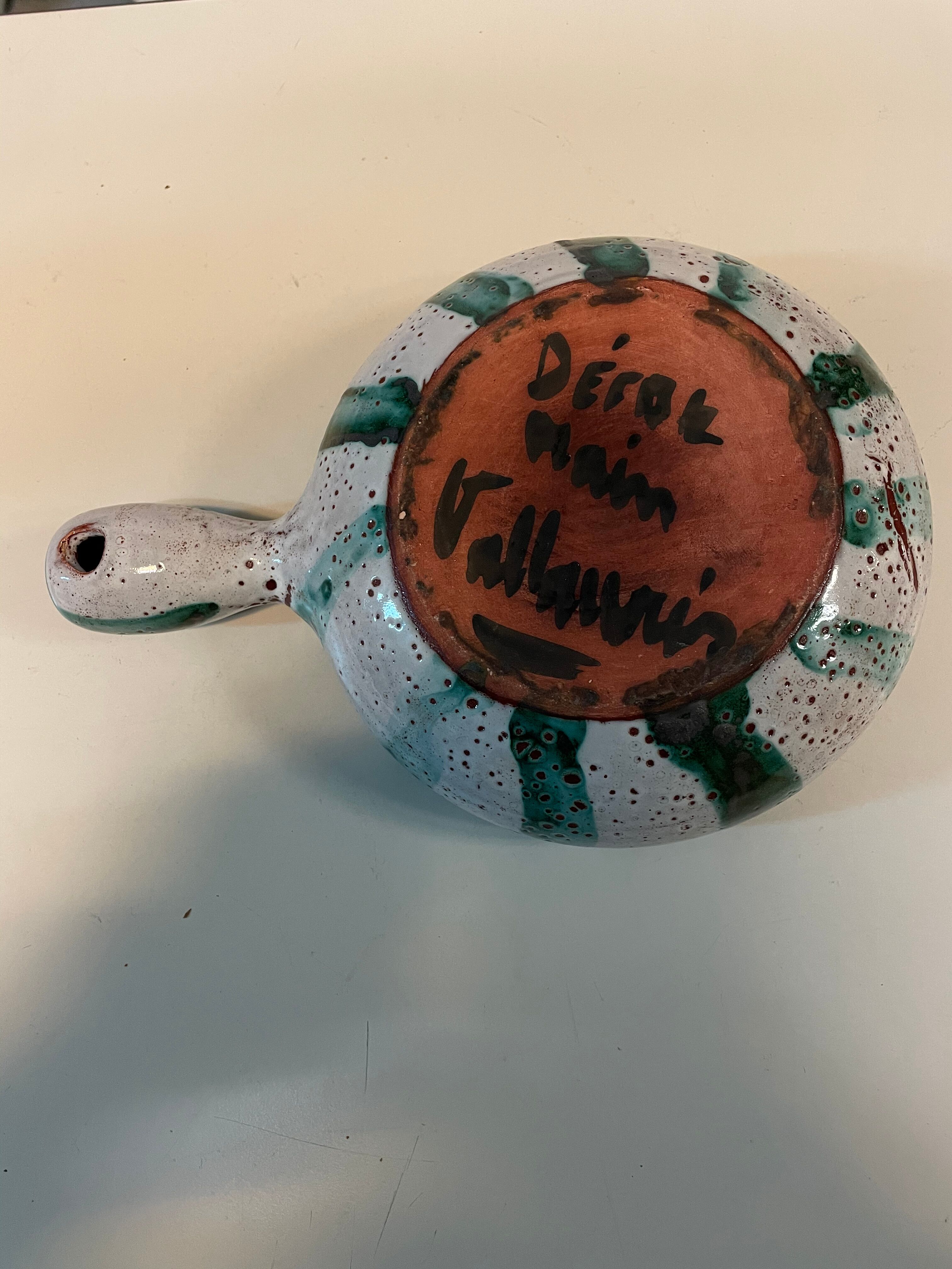 Vintage frying pan decorated with fish Vallauris