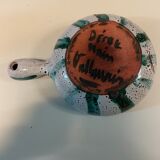 Vintage frying pan decorated with fish Vallauris