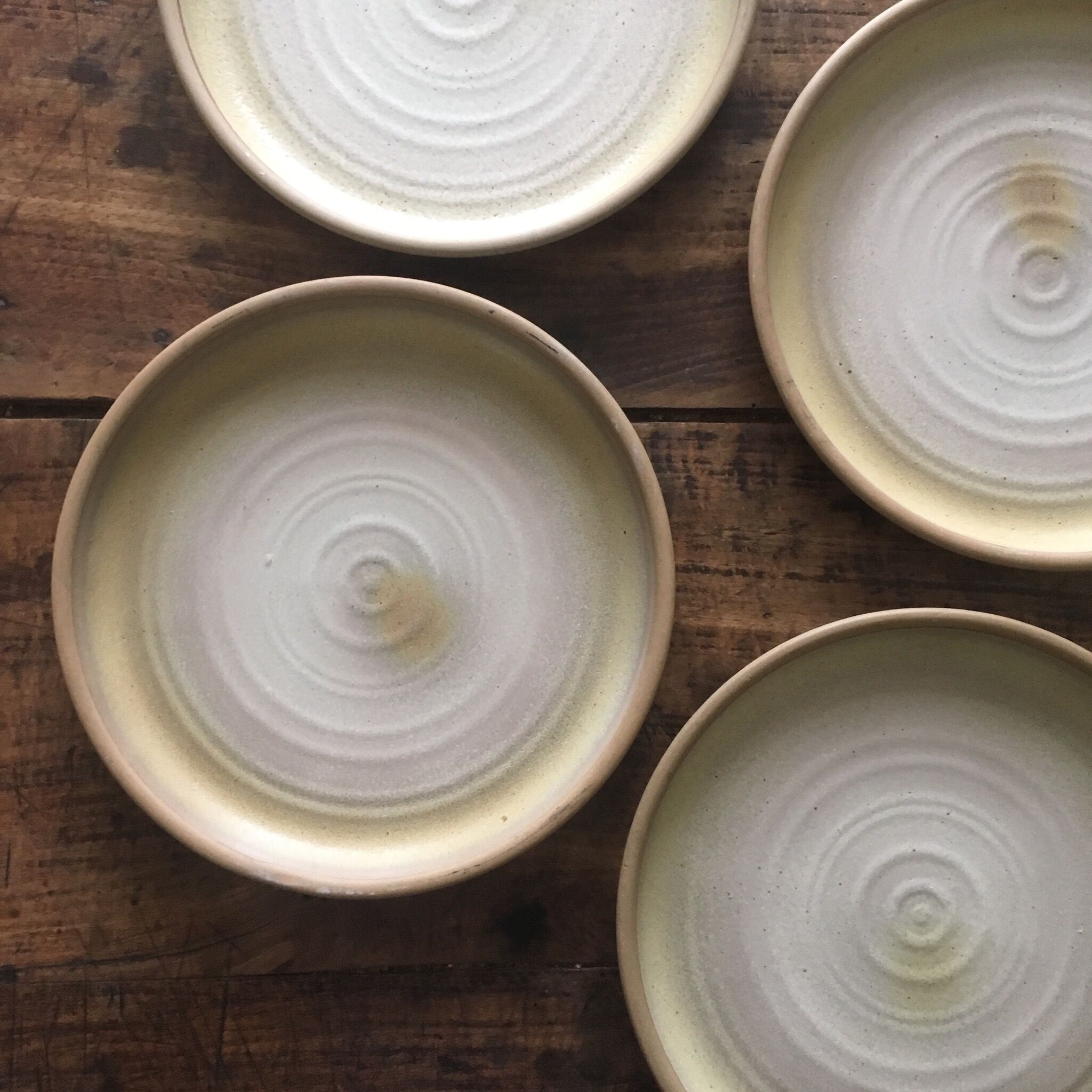 Brown stoneware plates