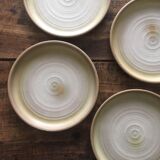 Brown stoneware plates
