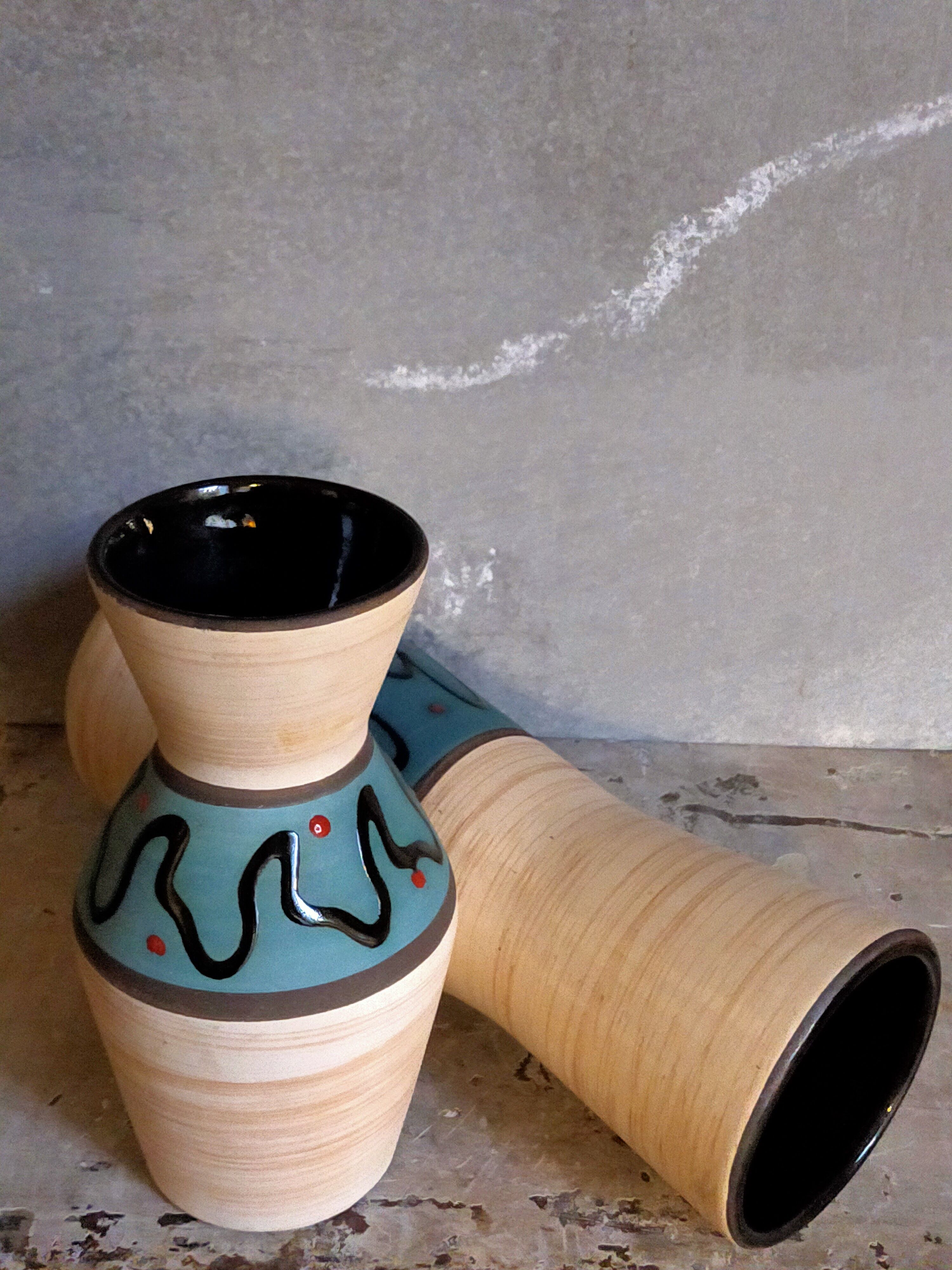 W vase duo.  Germay 50s