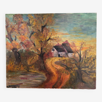 Country landscape oil on canvas