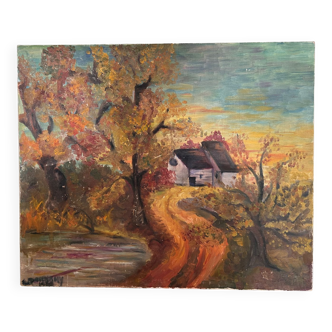 Country landscape oil on canvas