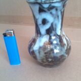Glazed vase shiny white silver